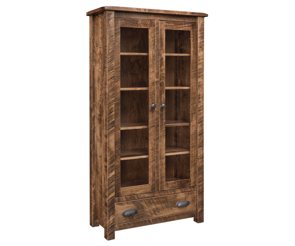 El Paso Bookcase with Glass Doors Amish Oak In Texas
