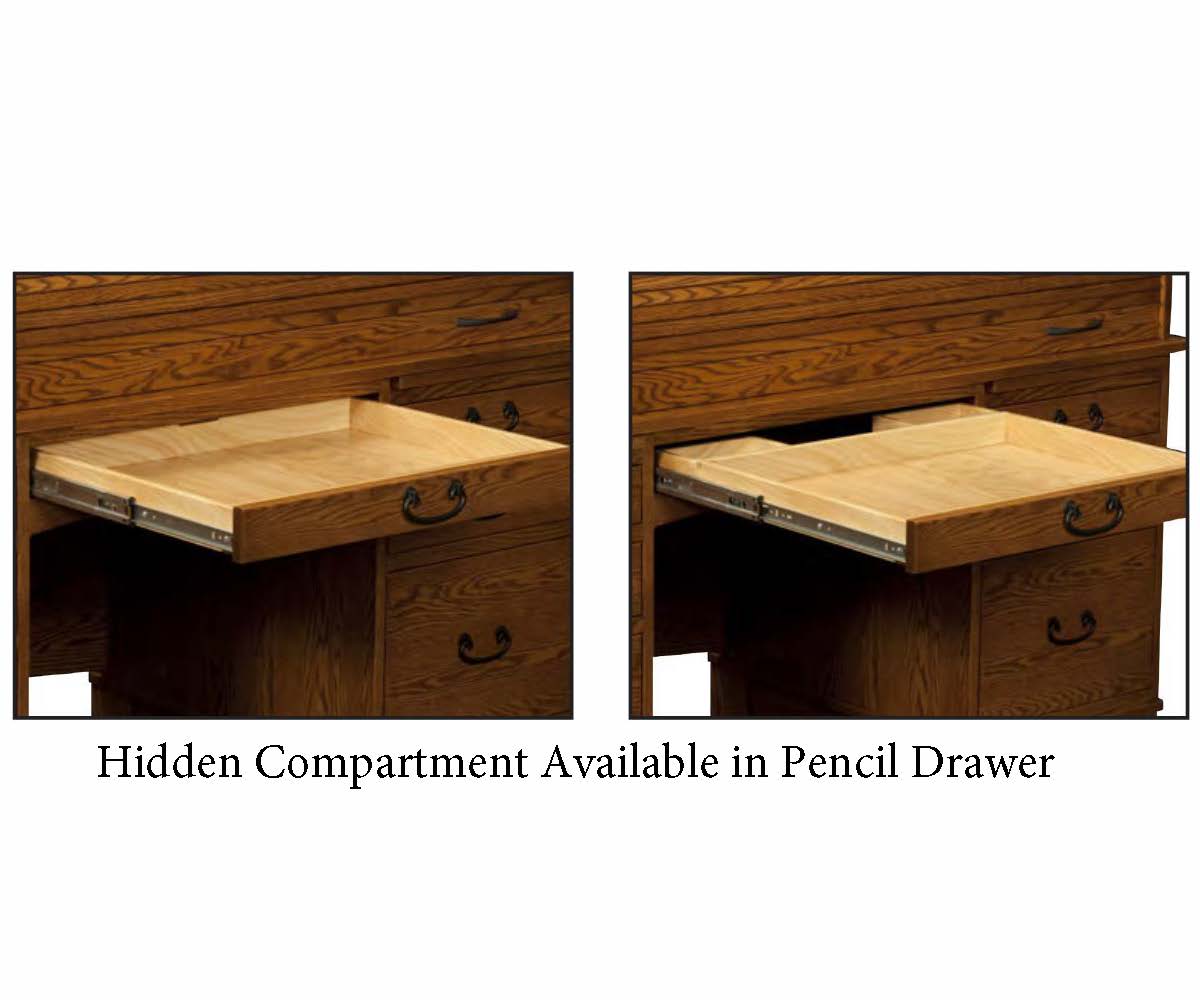 Traditional 56" Rolltop Desk - Image 2