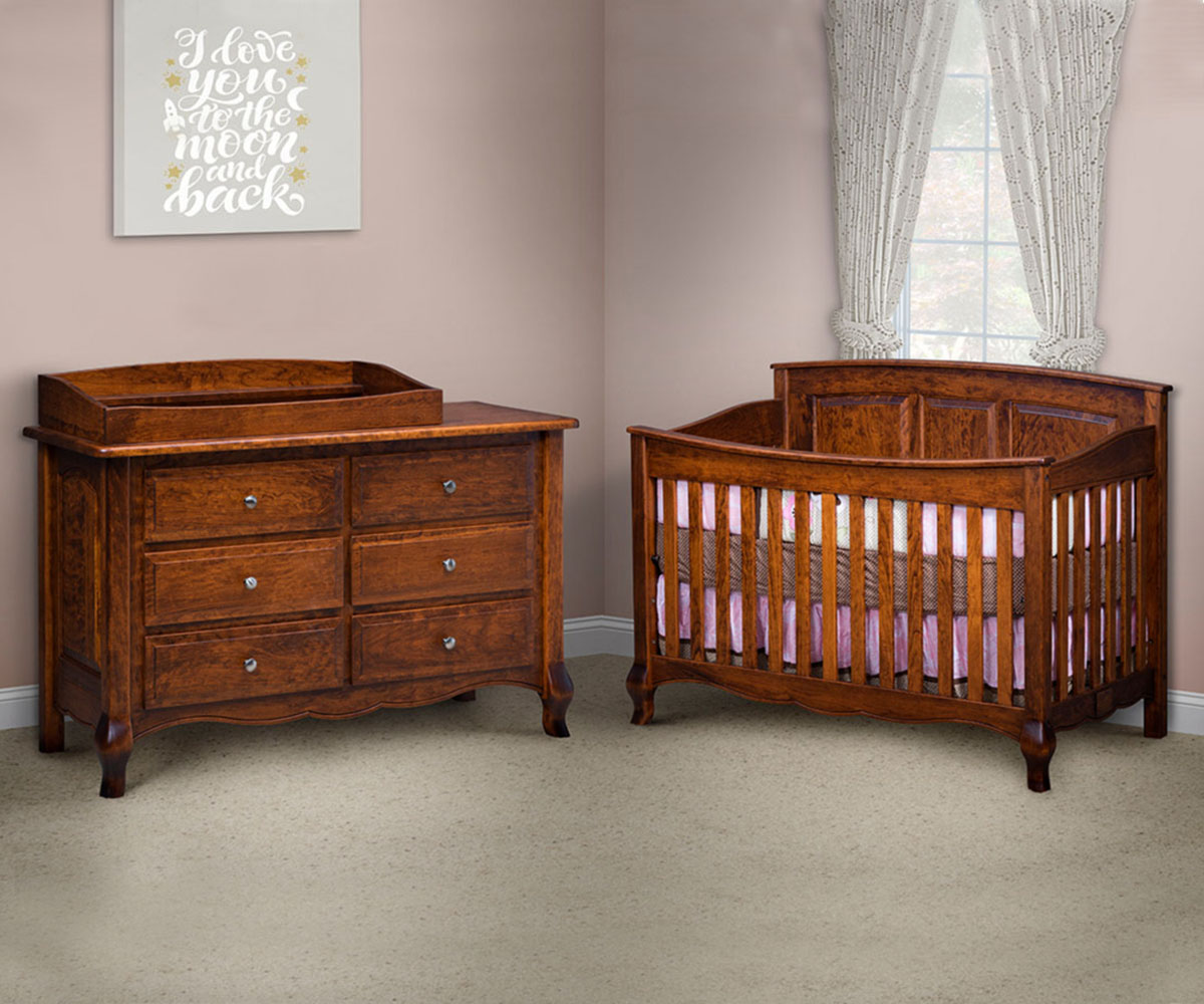 French Country 6 Drawer Dresser With Hutch Top - Amish Oak In Texas
