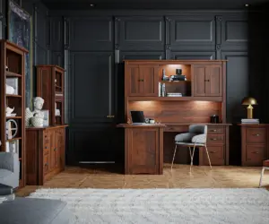 Durable wood furniture desk made from solid hardwood