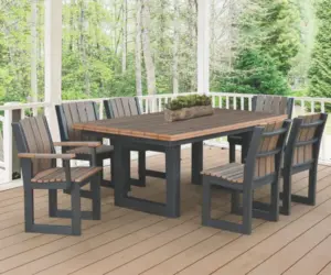 Outdoor poly furniture cleaned as part of winter furniture care in Texas