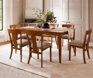 New solid wood furniture care with a handcrafted Amish dining table in a home
